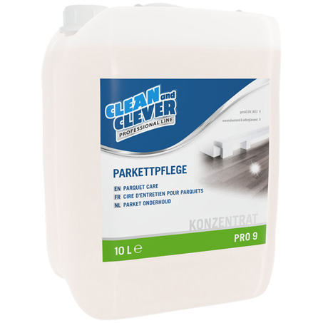 CLEAN & CLEVER Parkettpflege PRO 10L - Reinigung und Pflege für alle versiegelten Holz- & Parkettböden