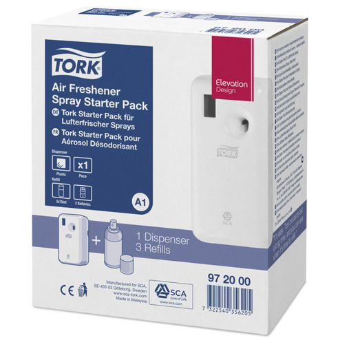 Tork Lufterfrischer Sprays Starter Pack 972000 / 1 Spender + 3 Sprays