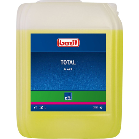 Intensivreinigung Bodenreiniger Total G424 | 10L Kanister für PVC- und Steinböden | Klinker- und Tonplatten | Gelb