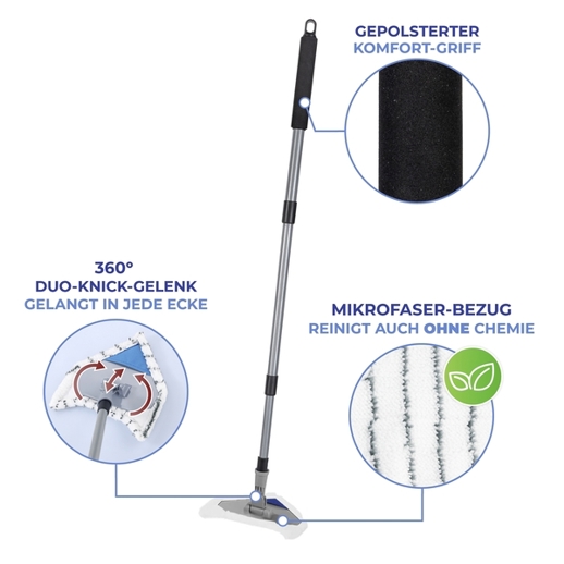 Maximex Multiflex-Wischer inkl. Teleskopstiel | für Fliesen | Fenster und Böden geeignet