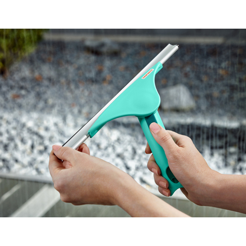 Leifheit 514257 Fensterreinigungsgerät 28 cm Schwarz | Grau | Türkis