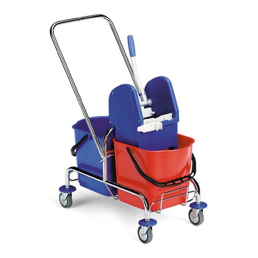 Doppel-Fahreimer Chrom II | 2x 15 Liter | Schiebebügel | Mopp-P 223920-YY