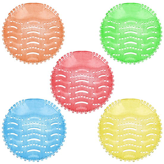 RAINBOW 5 Stück Urinalsieb Pissoireinlage | Düfte: AZUL | APPLE | CHERRY | LEMON | ORANGE