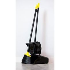 Bulldozer Kehrschaufel und Kehrbesen PVC | Schwarz | Gelb