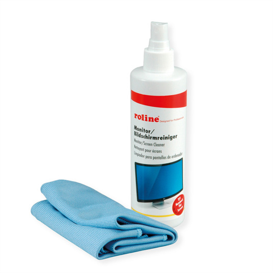 Bildschirmreiniger Spray 250 ml mit Mikrofasertuch - Optimal für TFT-Displays