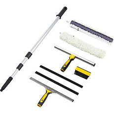 Fensterreinigungsset TOPLOCK | Teleskopstange | Fensterwischer | Einwascher | Bezug 350 mm.
