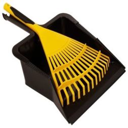 Bulldozer Kehrschaufel und Harke-Set für Staub PVC | Schwarz | Gelb