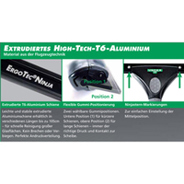 Unger AC200 Fensterwischer ErgoTec Ninja Schiene 20 cm High-Tech-T6 Aluminium | Material aus dem Flugzeugbau