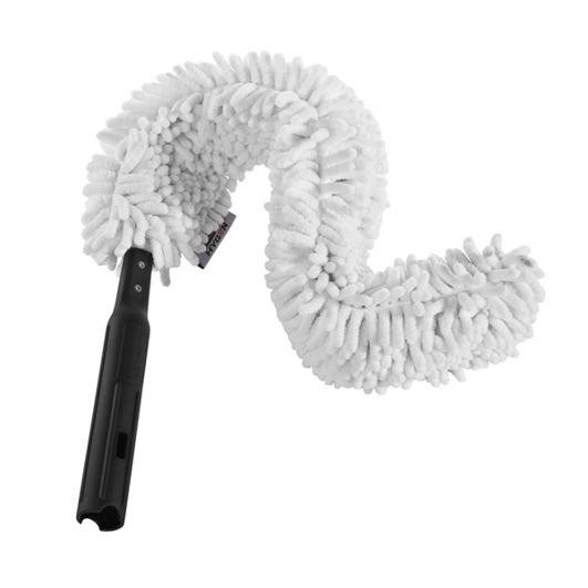 Staubwedel Executive-Serie™ HYGEN™ | biegsamer Quick-Connect-Stab mit Mikrofaser-Staubwischüberzug | weiß