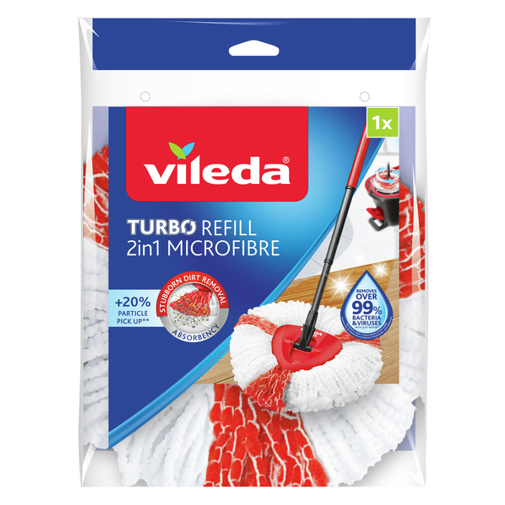 Vileda Turbo 2in1 Wischbezug Rot | Weiß
