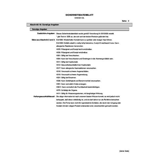 Danish Oil aus Naturbaumharz - Möbelpflege 0.5 L