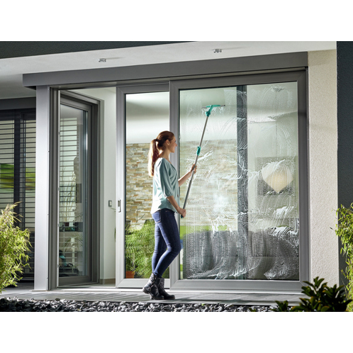 Leifheit 514257 Fensterreinigungsgerät 28 cm Schwarz | Grau | Türkis