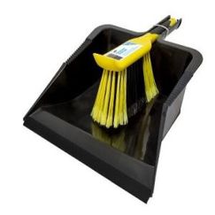 Bulldozer Kehrschaufel und Kehrbesen PVC | Schwarz | Gelb