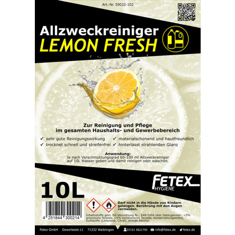 Zitronenduft Allzweckreiniger Konzentrat - 10 Liter