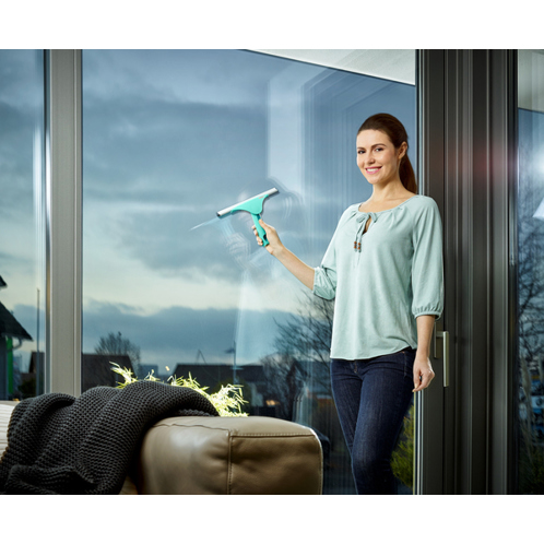 Leifheit 514257 Fensterreinigungsgerät 28 cm Schwarz | Grau | Türkis